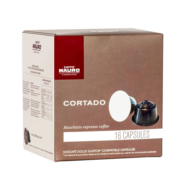 "CORTADO" NESCAFE' DOLCE GUSTO® COMPATIBLE CAPSULES Macchiato Espresso coffee -  BOX WITH 16 CAPSULES